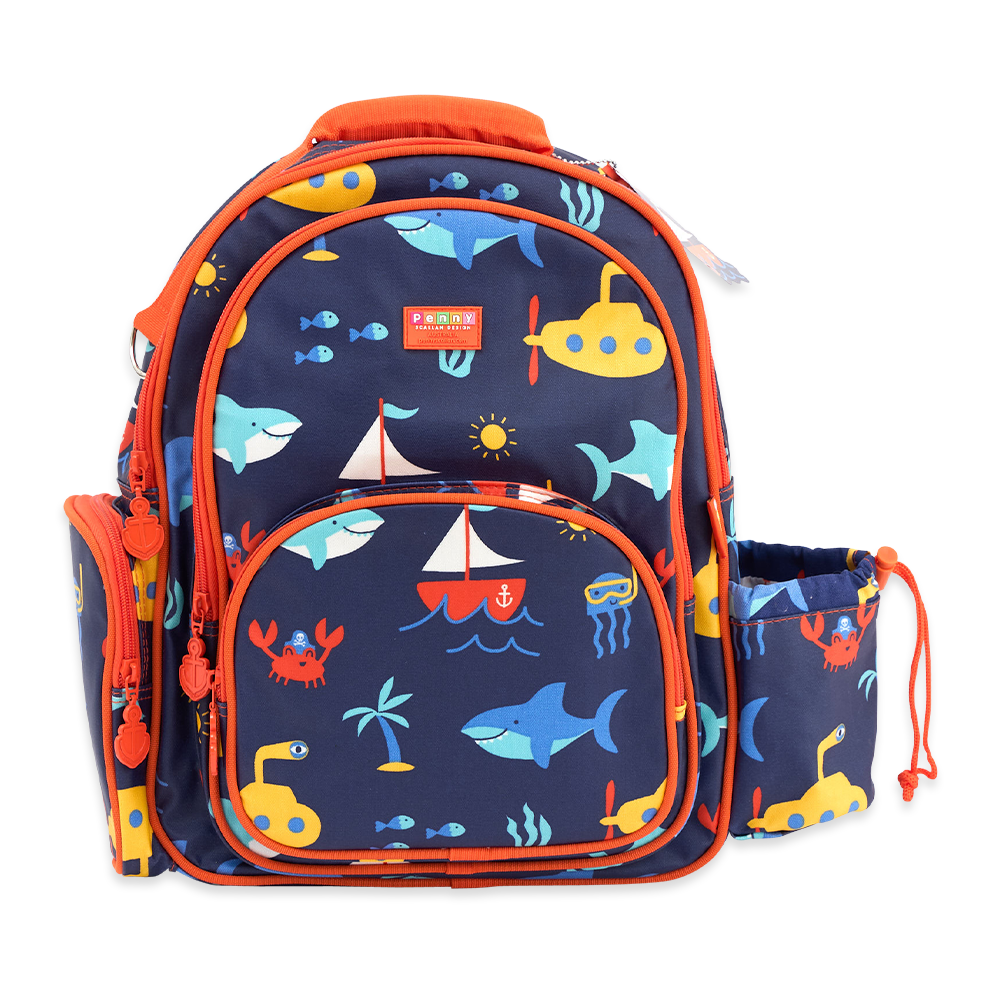 Penny Scallan Dark blue With Red Lining Large Backpack Front view