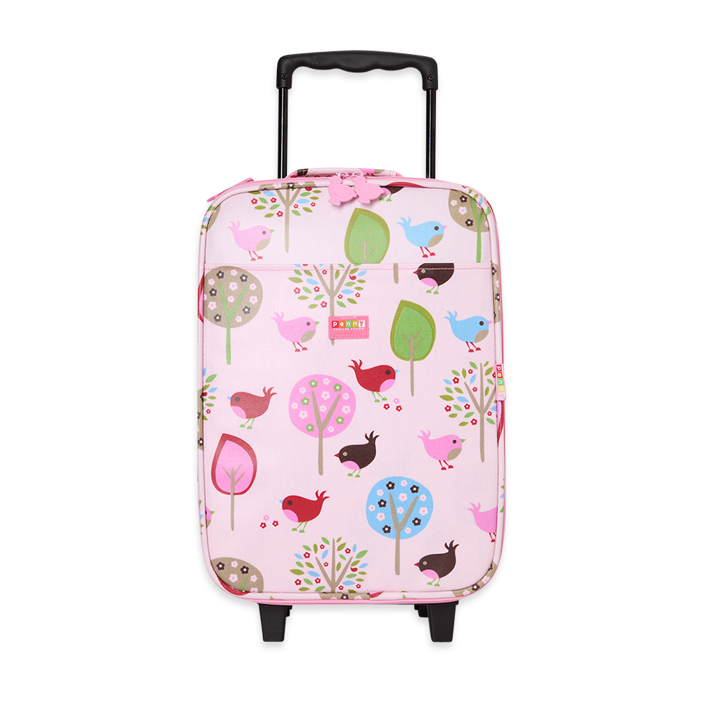 Penny Scallan Kids 2 Wheel Suitcase Chirpy Bird front view